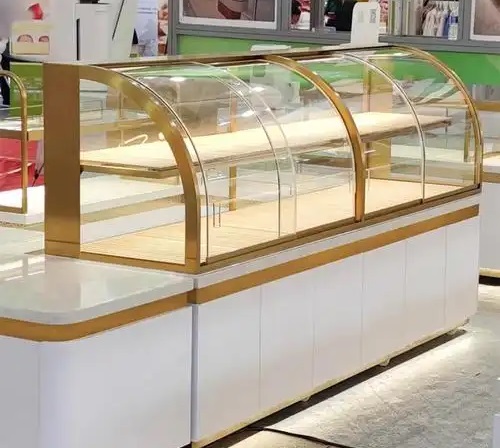 Curved Glass Cake Display Showcase